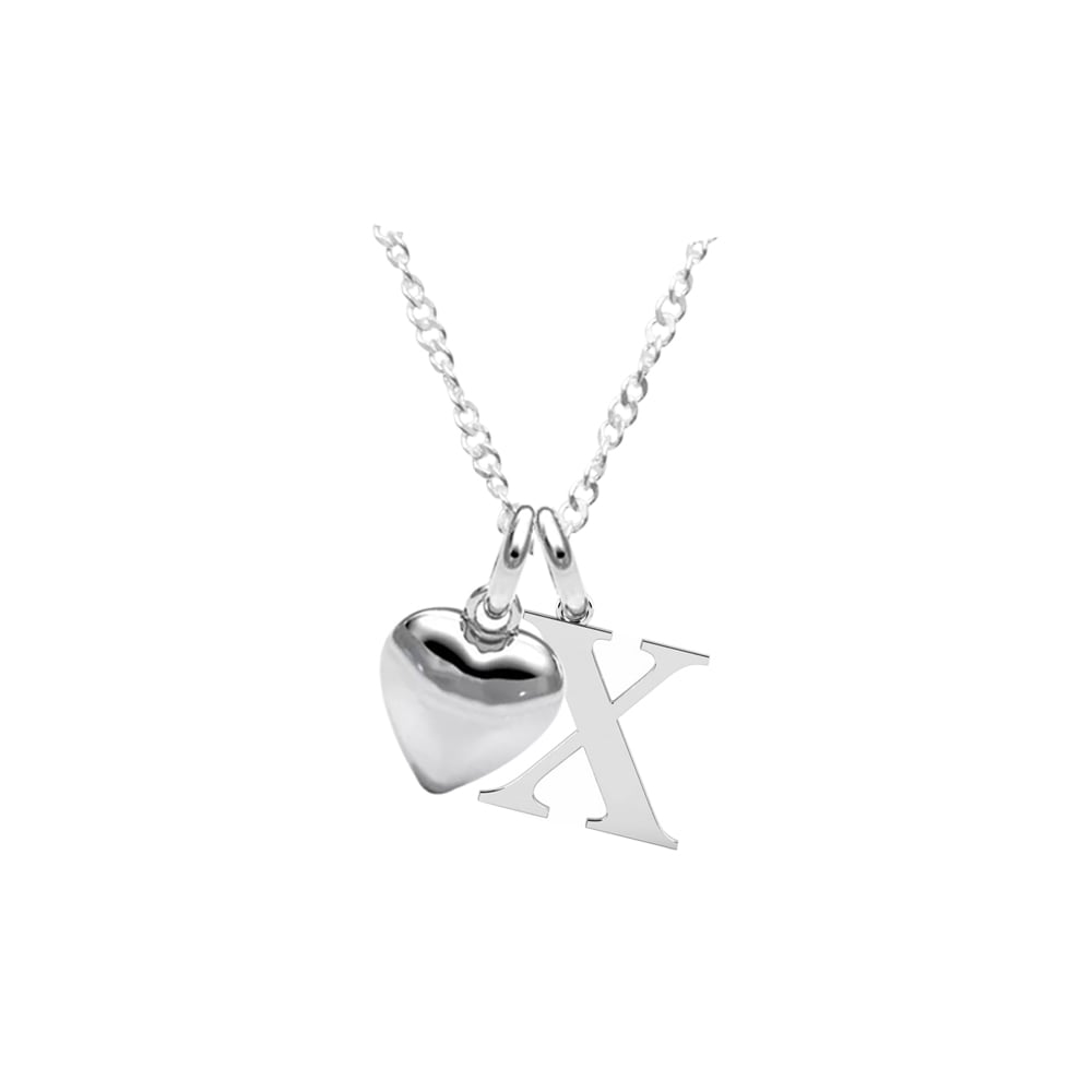 COLLAR INICIAL X PLATA CON CORAZÓN - 1