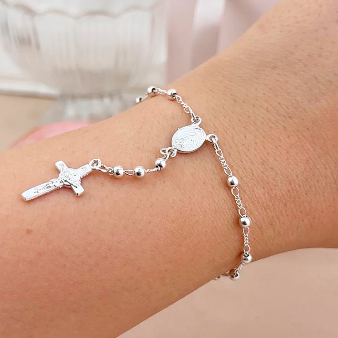 PULSERA DENARIO VIRGEN PLATA - 4