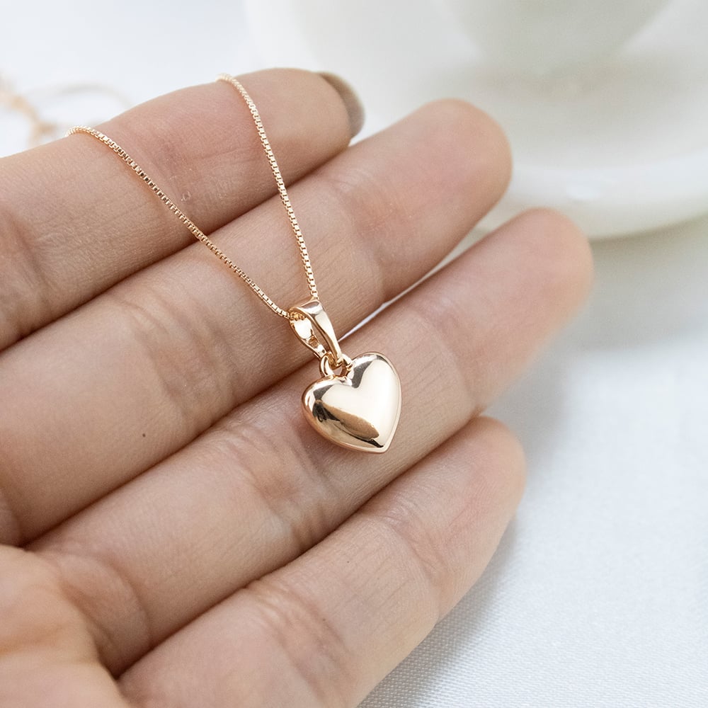 SET CORAZÓN BOMBEADO ROSE ACERO - 4
