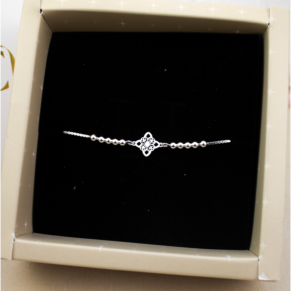 PULSERA REGULABLE NUDO DE BRUJA PLATA - 5