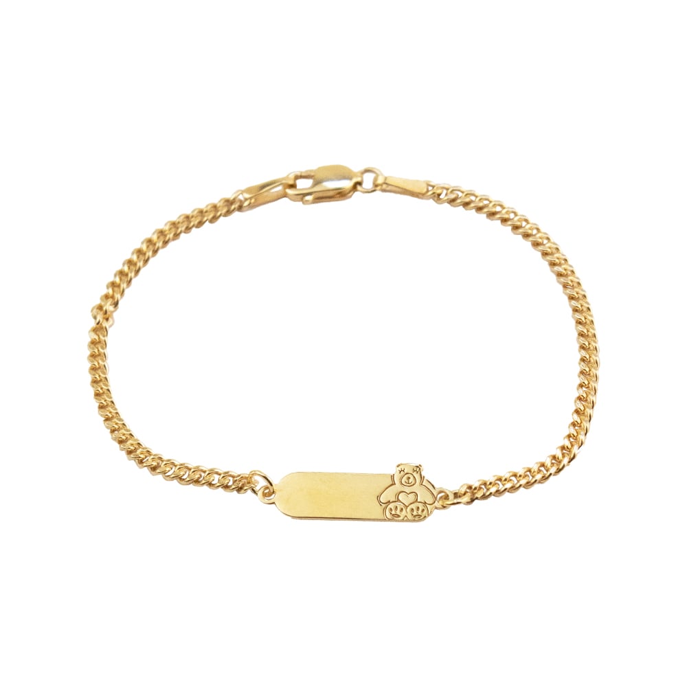 PULSERA PARA NIÑA OSITA PLATA BAÑADA EN ORO - 1