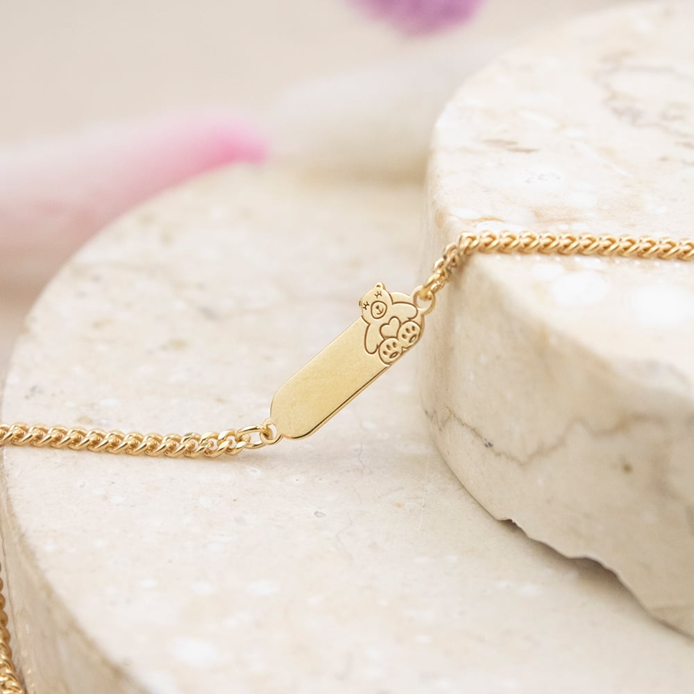 PULSERA PARA NIÑA OSITA PLATA BAÑADA EN ORO - 2