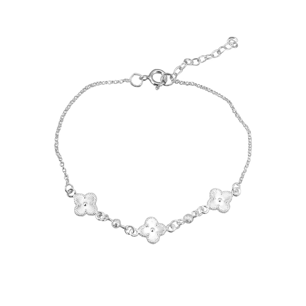 PULSERA 3 TREBOLES PLATA - 1