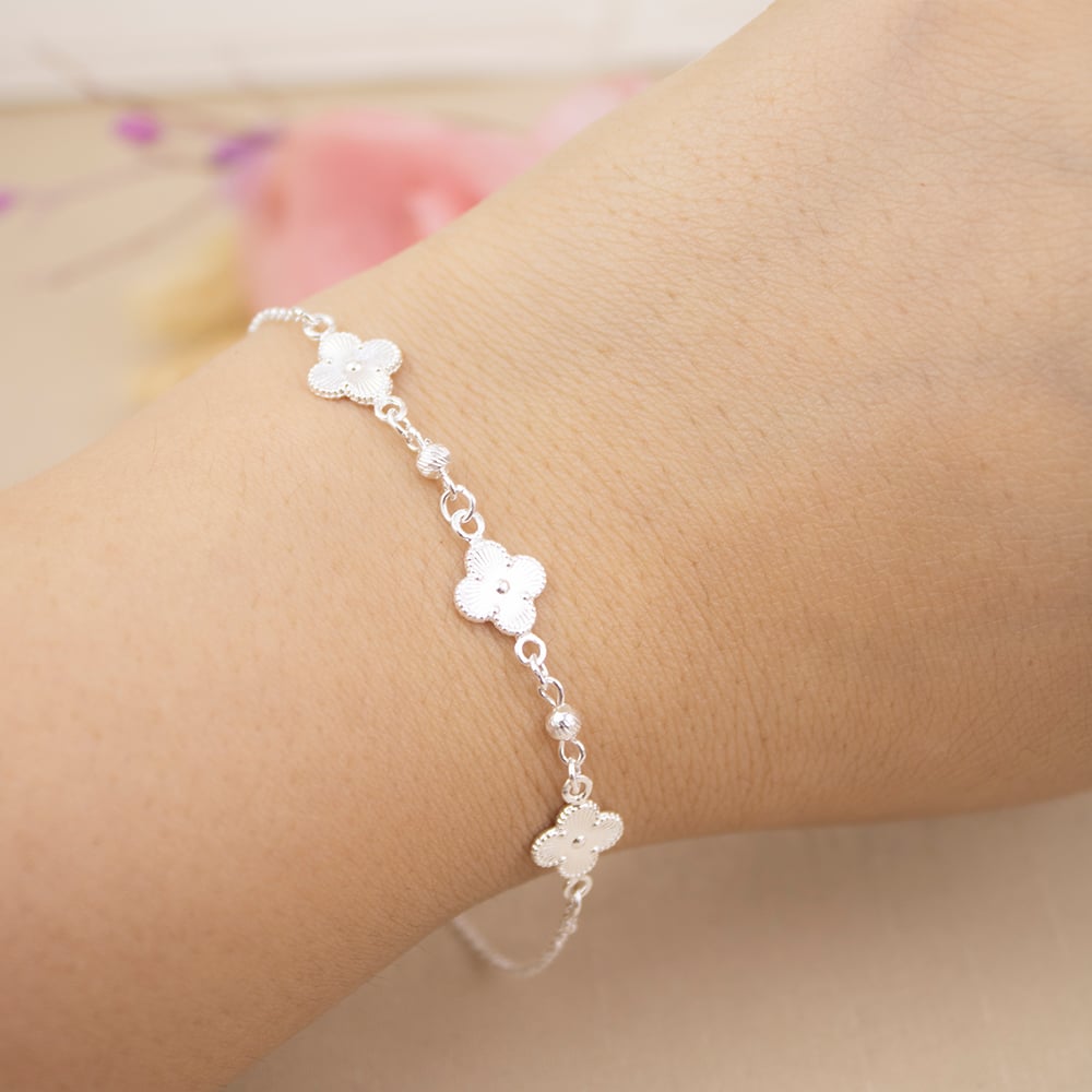 PULSERA 3 TREBOLES PLATA - 2