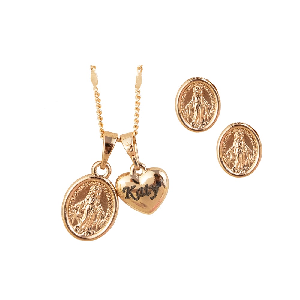 Set Virgen Milagrosa Grabado Rose - 1