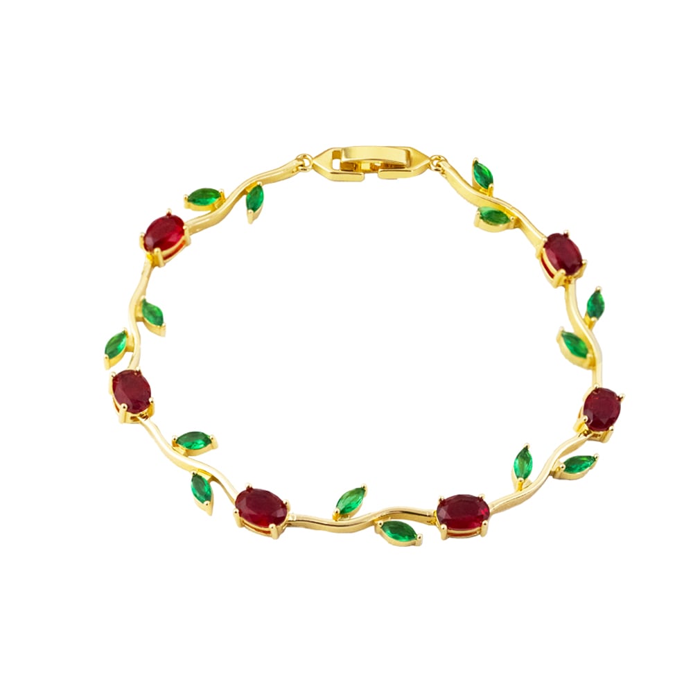 BRAZALETE TULIPÁN ROJO DORADO - 1