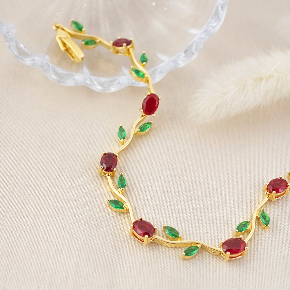 BRAZALETE TULIPÁN ROJO DORADO - 2