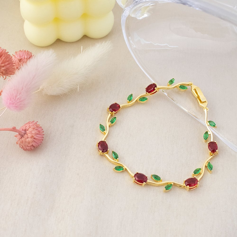 BRAZALETE TULIPÁN ROJO DORADO - 3