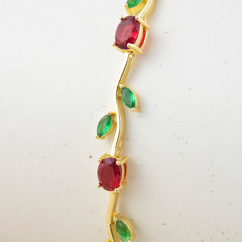 BRAZALETE TULIPÁN ROJO DORADO - 4