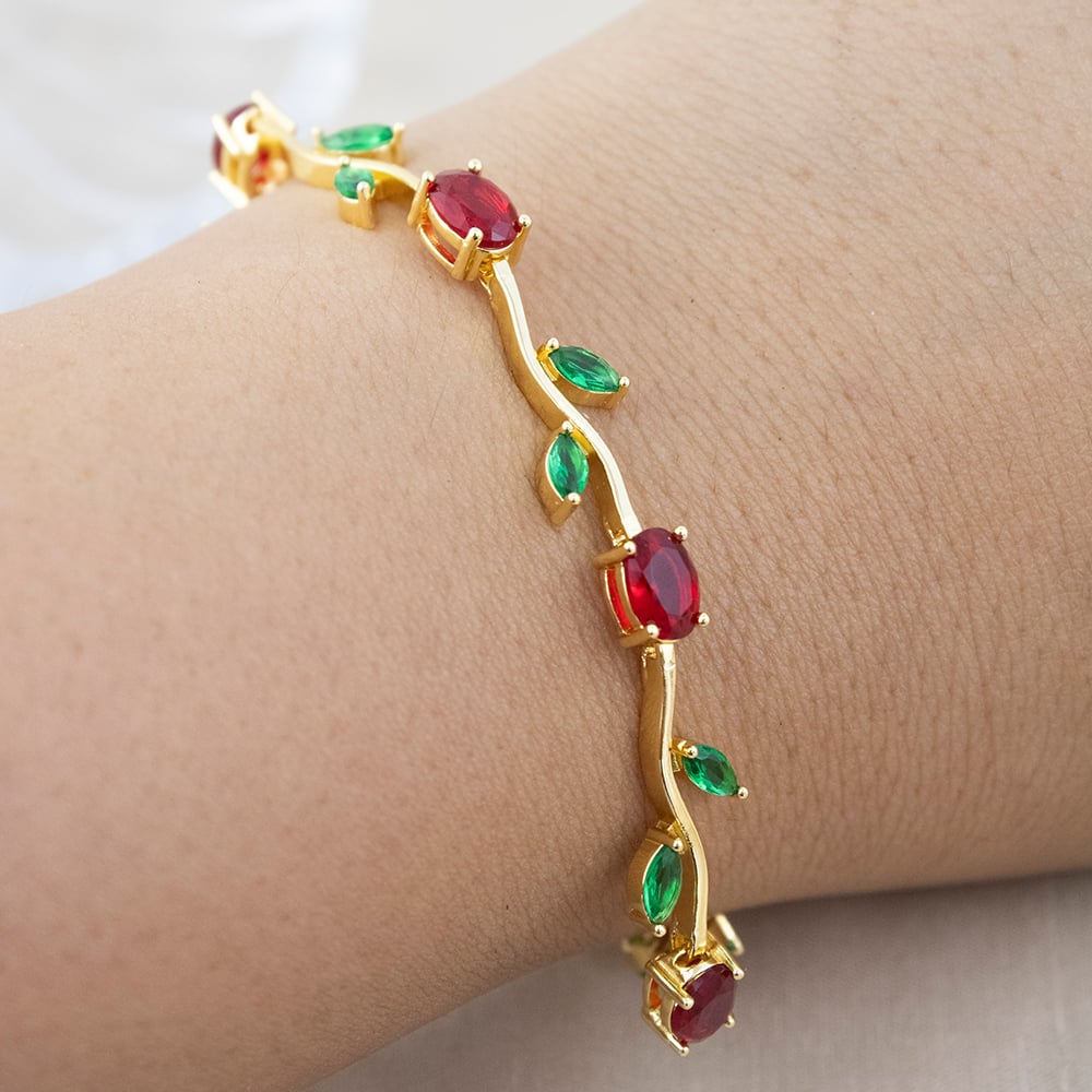 BRAZALETE TULIPÁN ROJO DORADO - 5