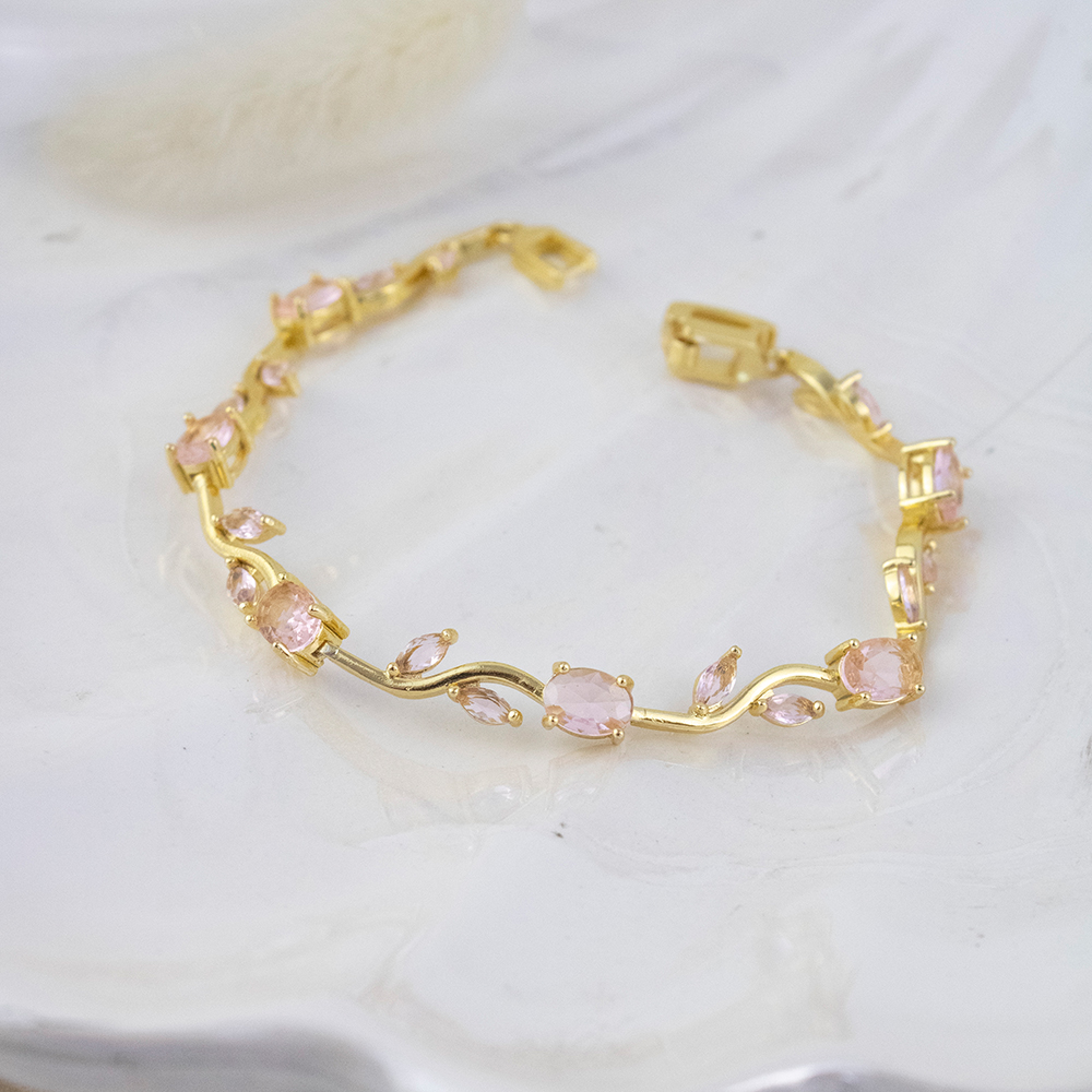 BRAZALETE TULIPÁN ROSA DORADO - 2