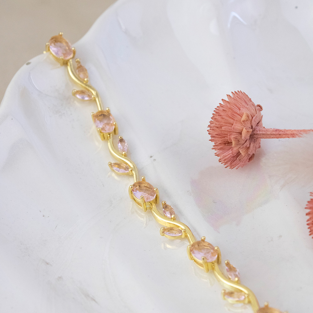 BRAZALETE TULIPÁN ROSA DORADO - 3