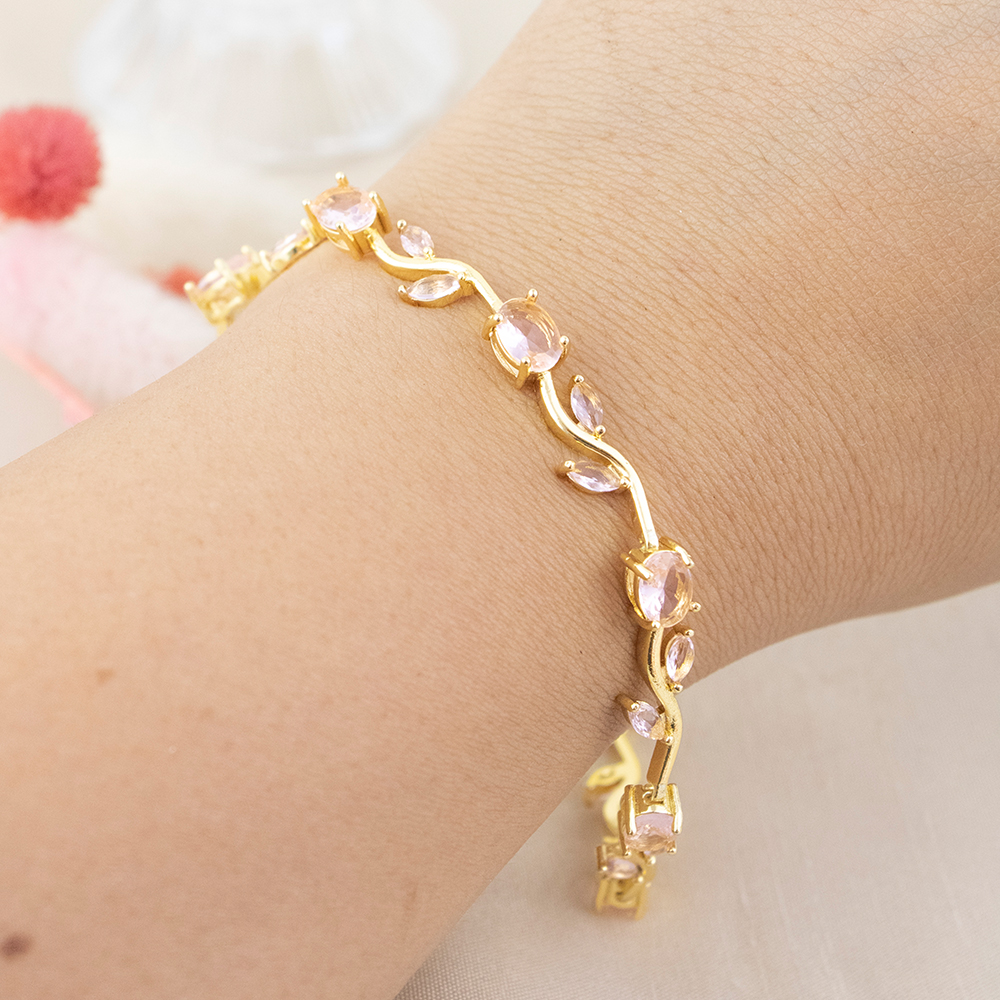 BRAZALETE TULIPÁN ROSA DORADO - 5