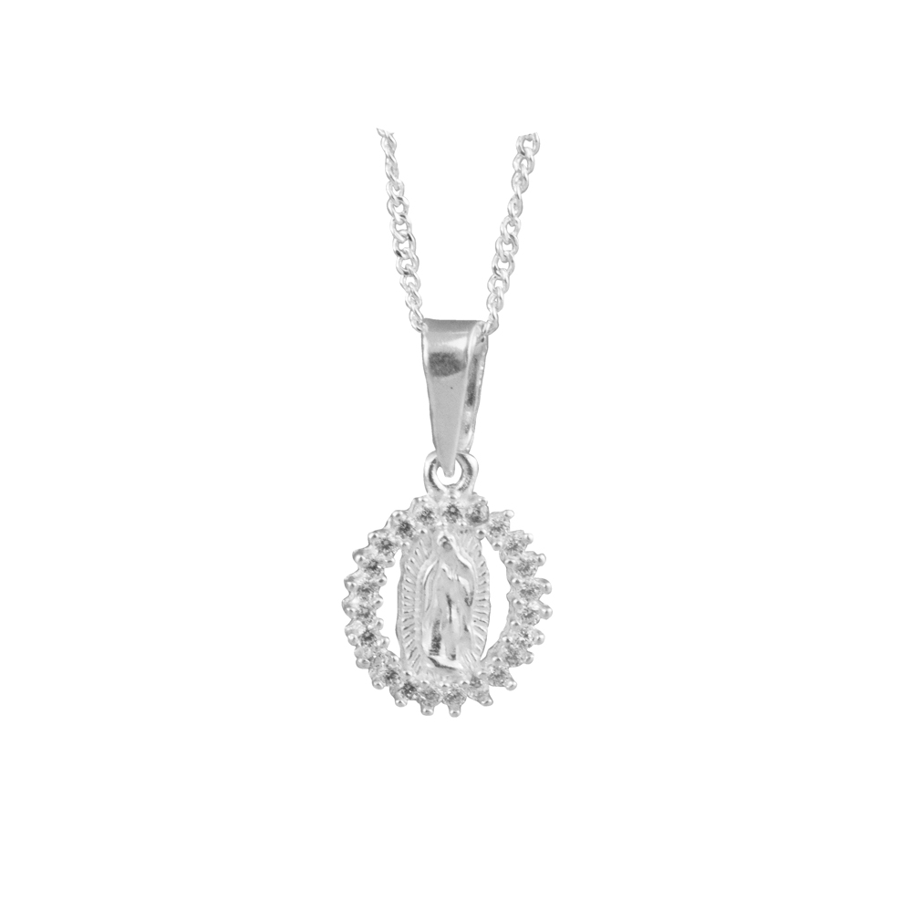 COLLAR VIRGEN BRILLOS PLATA - 1