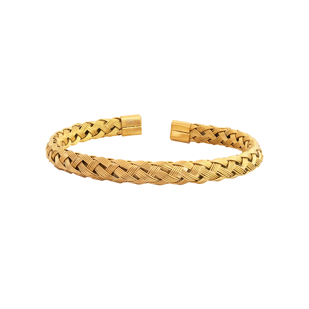 PULSERA TRENZADA DORADO ACERO HOMBRE - 1