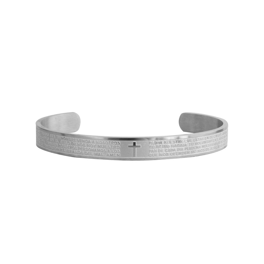 PULSERA ORACIÓN PLATEADO ACERO HOMBRE - 1