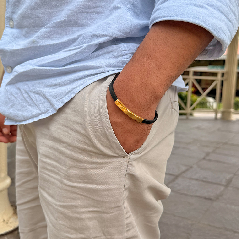 ESCLAVA CUERINA DELGADA DORADA HOMBRE - 3