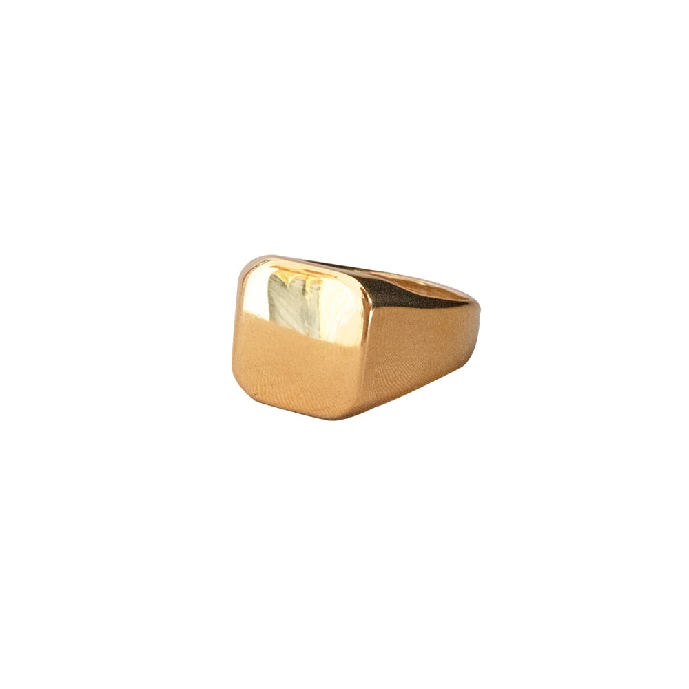 ANILLO GRUESO PLANO DORADO PARA HOMBRE - 1