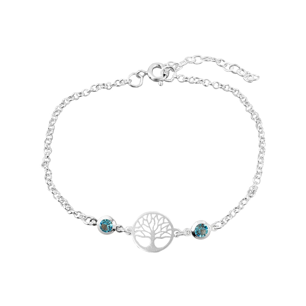 PULSERA ABUNDANCIA CON PIEDRA AZUL PLATA - 1