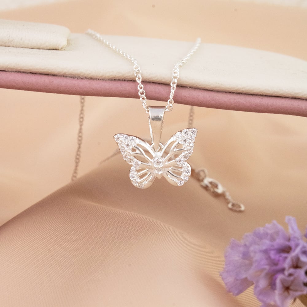 SET MARIPOSA CRISTAL PLATA - 2