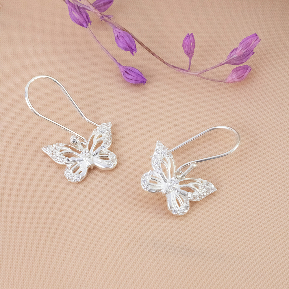 SET MARIPOSA CRISTAL PLATA - 3