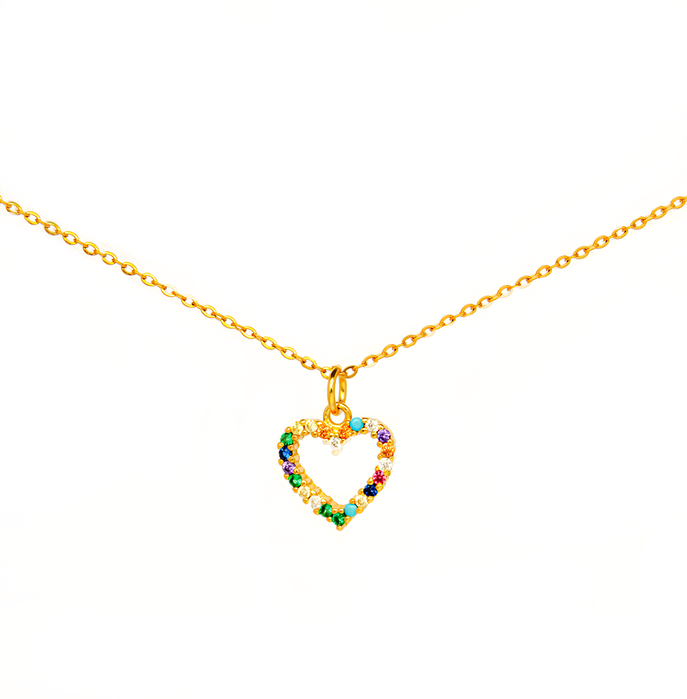 COLLAR CORAZON CRISTALES DE COLORES COLORFULL - 1