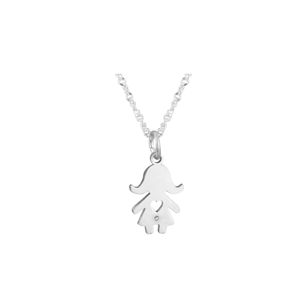 COLLAR DIJE NIÑA PLATEADO PLATA - 1