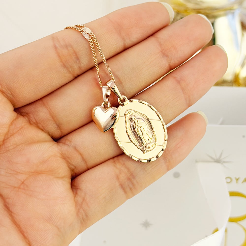 COLLAR VIRGEN  GUADALUPE OVAL GRABADO ROSE - 4