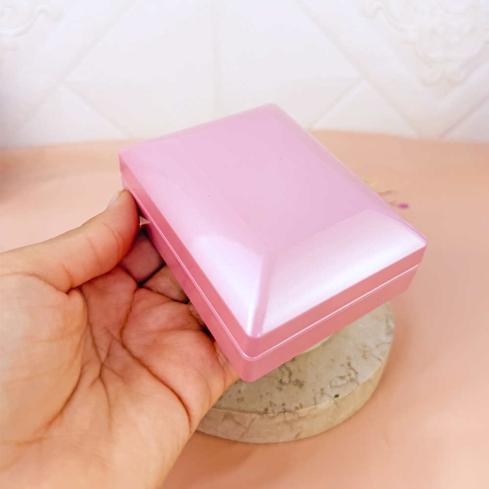 ESTUCHE CAJA RECTANGULAR ROSA CON LUZ LED - 2