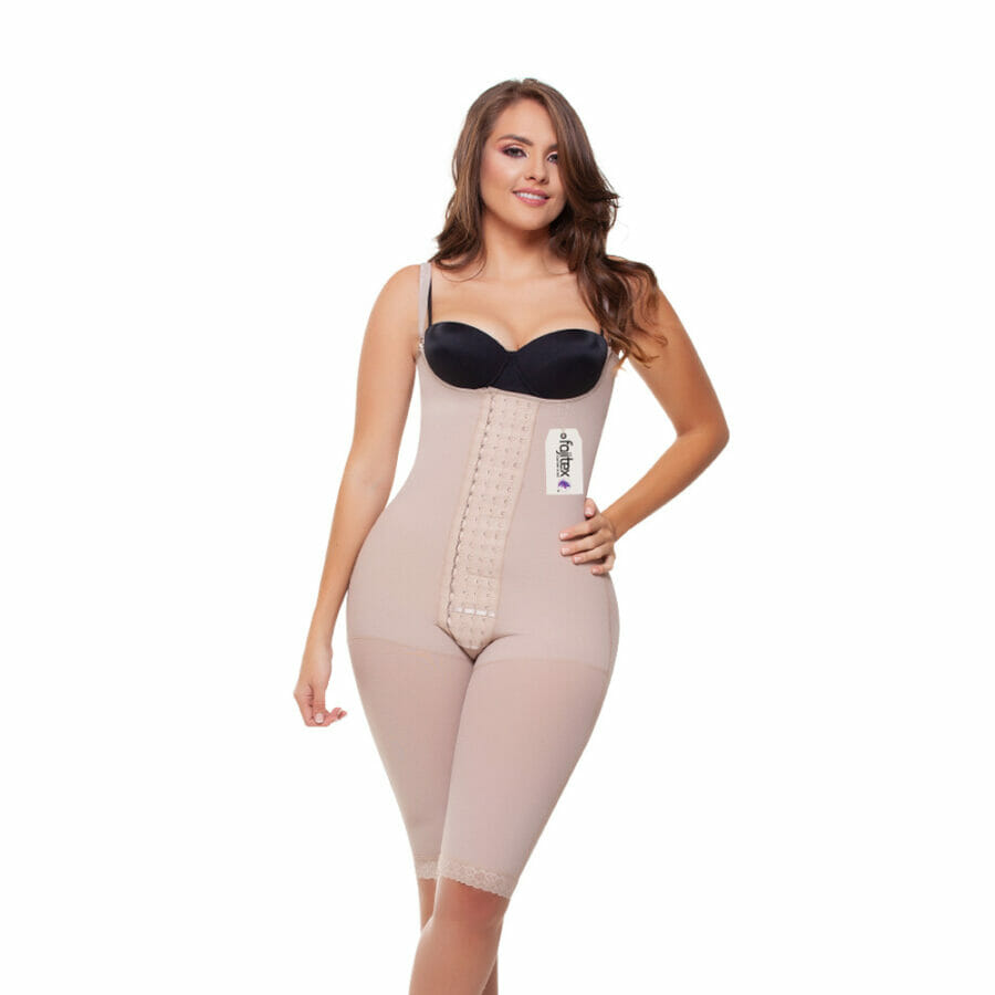 FAJA MUJER FAJAS FAJITEX BEIGE 22990 HASTA LA RODILLA CUATRO BROCHES - 5
