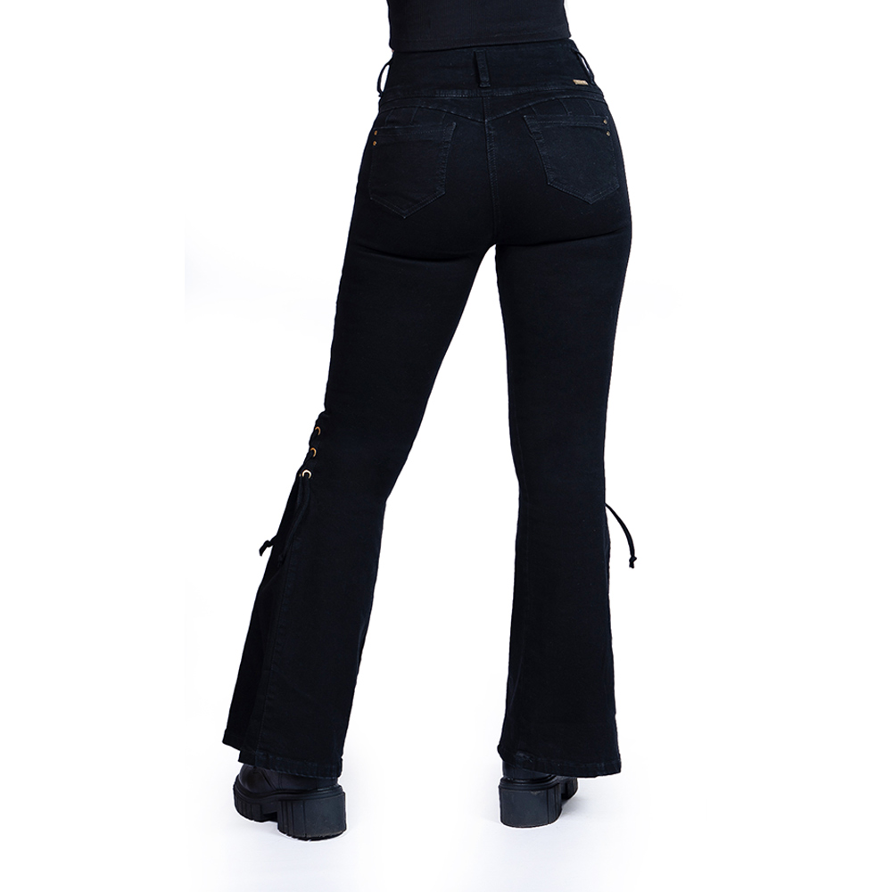 JEAN COLOMBIANO MUJER CHEVIOTTO JEANS NEGRO 14477 PUSH UP REALZANTE Y ESCULTOR DISEÑO COLOMBIANO - 2