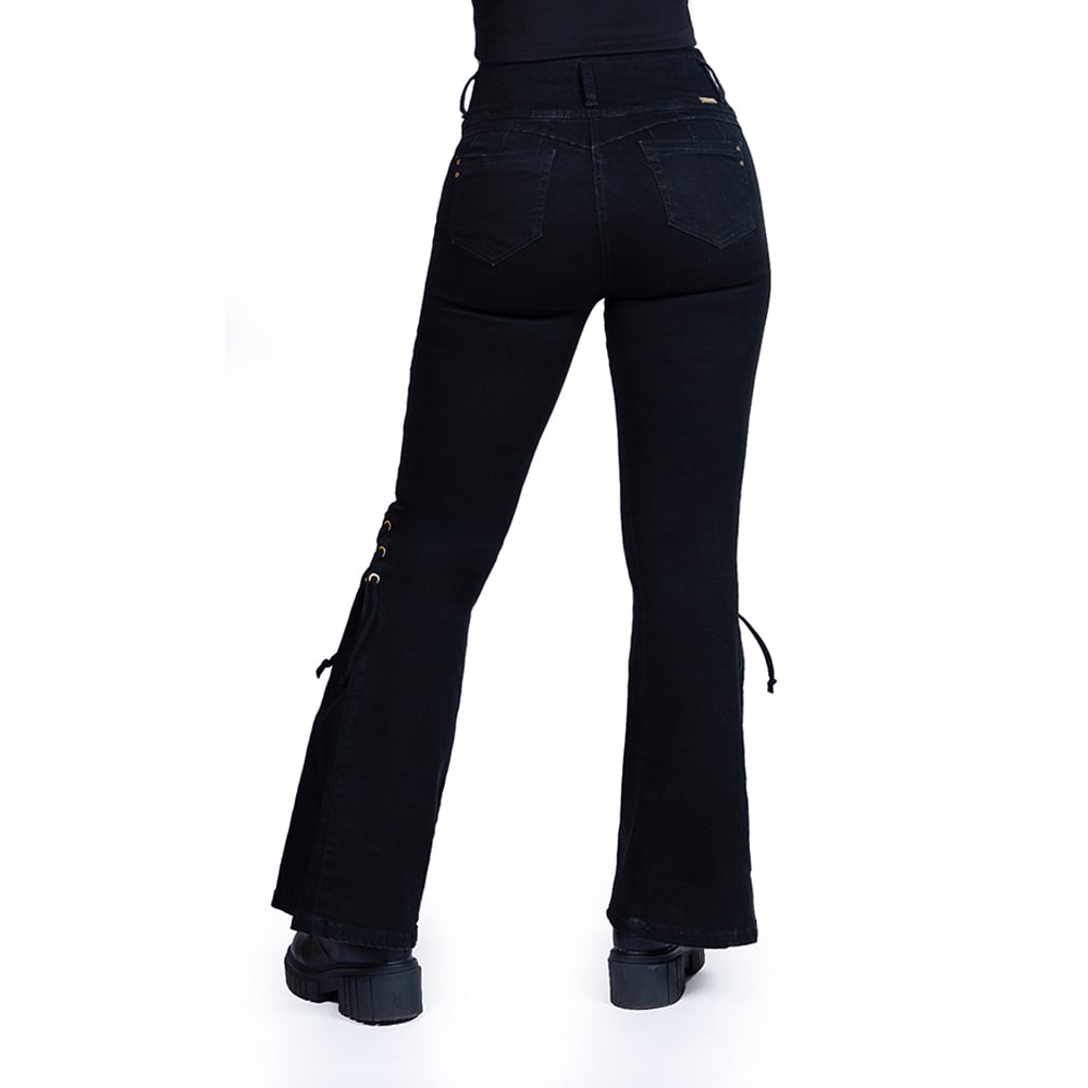JEAN COLOMBIANO MUJER CHEVIOTTO JEANS NEGRO 14477 PUSH UP REALZANTE Y ESCULTOR DISEÑO COLOMBIANO - 4