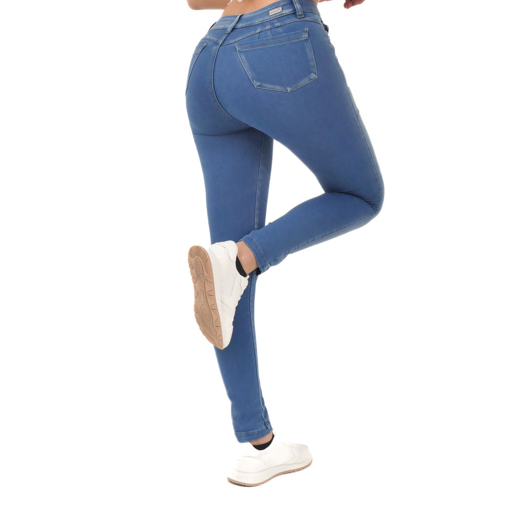 JEAN COLOMBIANO MUJER CHEVIOTTO JEANS AZUL 14475 PUSH UP ESTILO COLOMBIANO IRRESISTIBLE - 5