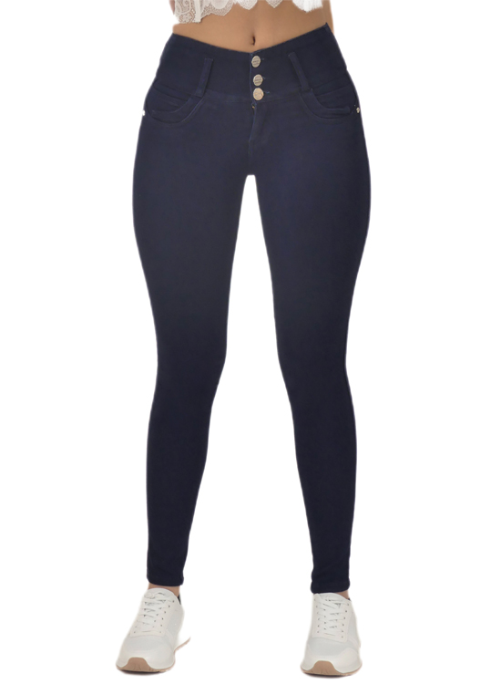 JEAN COLOMBIANO MUJER CHEVIOTTO JEANS AZUL OSCURO 14480 PUSH UP REALZA TU ESTILO COLOMBIANO - 2