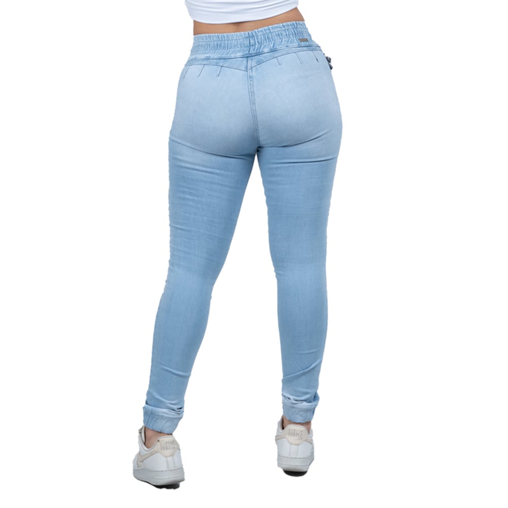 JEAN COLOMBIANO MUJER CHEVIOTTO JEANS AZUL CLARO 14473 PUSH UP JOGGER MODA COLOMBIANA AUTÉNTICA - 3