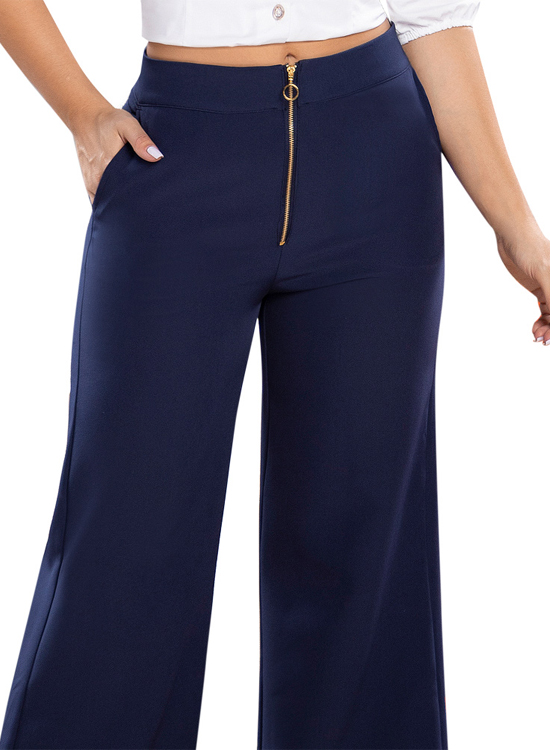PANTALÓN MUJER T&T JEANS AZUL BARBADOS PALAZZO NOCHE TIRO ALTO ESTILO COLOMBIANO SÚPER CAMPANA - 3