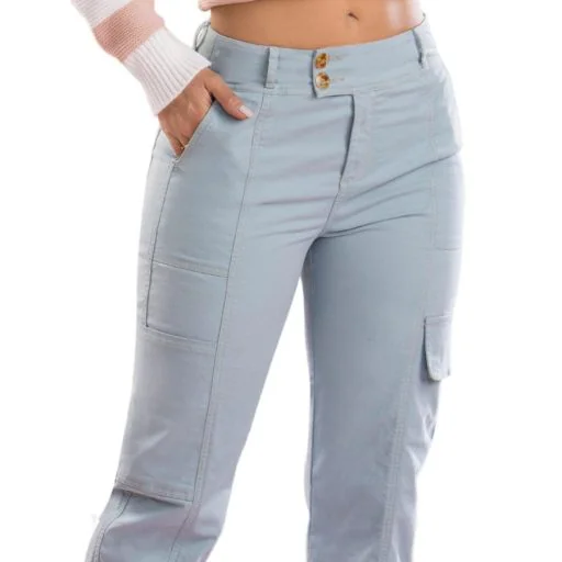 PANTAlÓN CARGO MUJER TYT JEANS MENTA DUQUESA JOGGER CARGO VERDE DISTINCIÓN COLOMBIANA - 3
