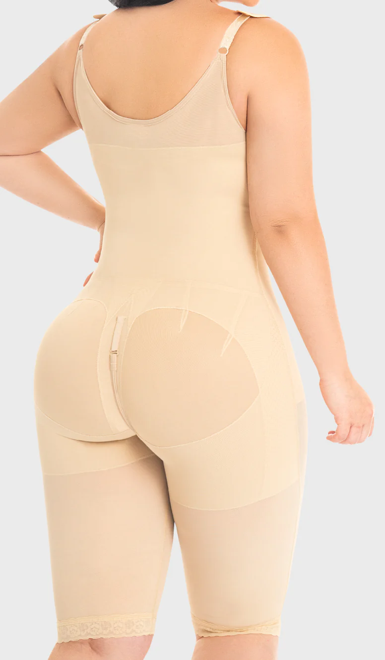 FAJA COLOMBIANA LARGA MUJER M&D BEIGE F0080M&D CON 4 NIVELES DE ABROCHADURA - 6