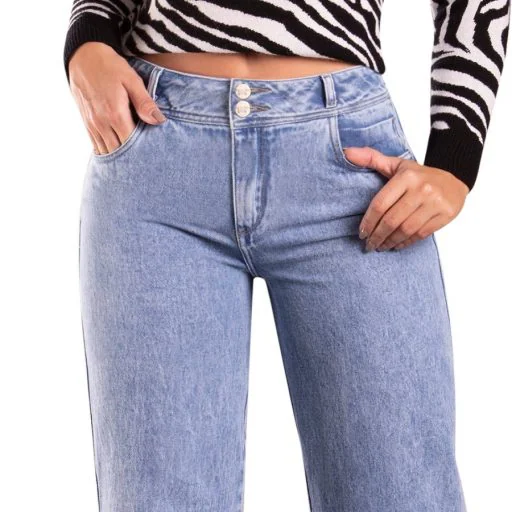 JEANS MUJER T&T JEANS AZUL CAQUETA RECTO COLOMBIANO PALAZZO CAQUETÁ - 4