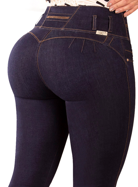 JEANS MUJER T&T JEANS AZUL MONTEVIDEO PUSH UP COLOMBIANO LEVANTA COLA - 4