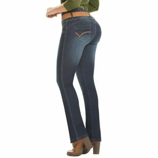 JEANS MUJER T&T JEANS AZUL HALCON PUSH UP COLOMBIANO LEVANTA COLA CLÁSICO - 2