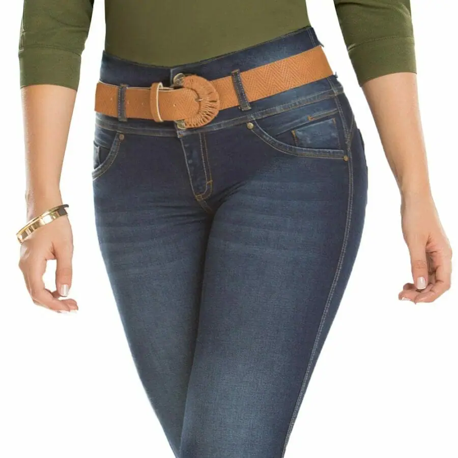 JEANS MUJER T&T JEANS AZUL HALCON PUSH UP COLOMBIANO LEVANTA COLA CLÁSICO - 3