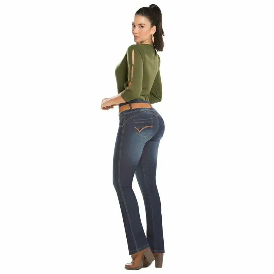 JEANS MUJER T&T JEANS AZUL HALCON PUSH UP COLOMBIANO LEVANTA COLA CLÁSICO - 6