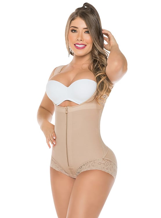 BODY MUJER SALOME 411 -C MANGA SISA Y CACHETERO CON ENCAJE SILICONADO - 1