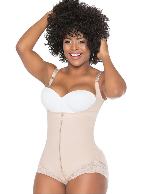 BODY MUJER SALOME 413 -C CACHETERO ESPALDA ALTA CON ENCAJE SILICONADO - 1