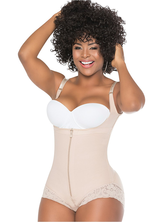 BODY MUJER SALOME 413 -C CACHETERO ESPALDA ALTA CON ENCAJE SILICONADO - 5
