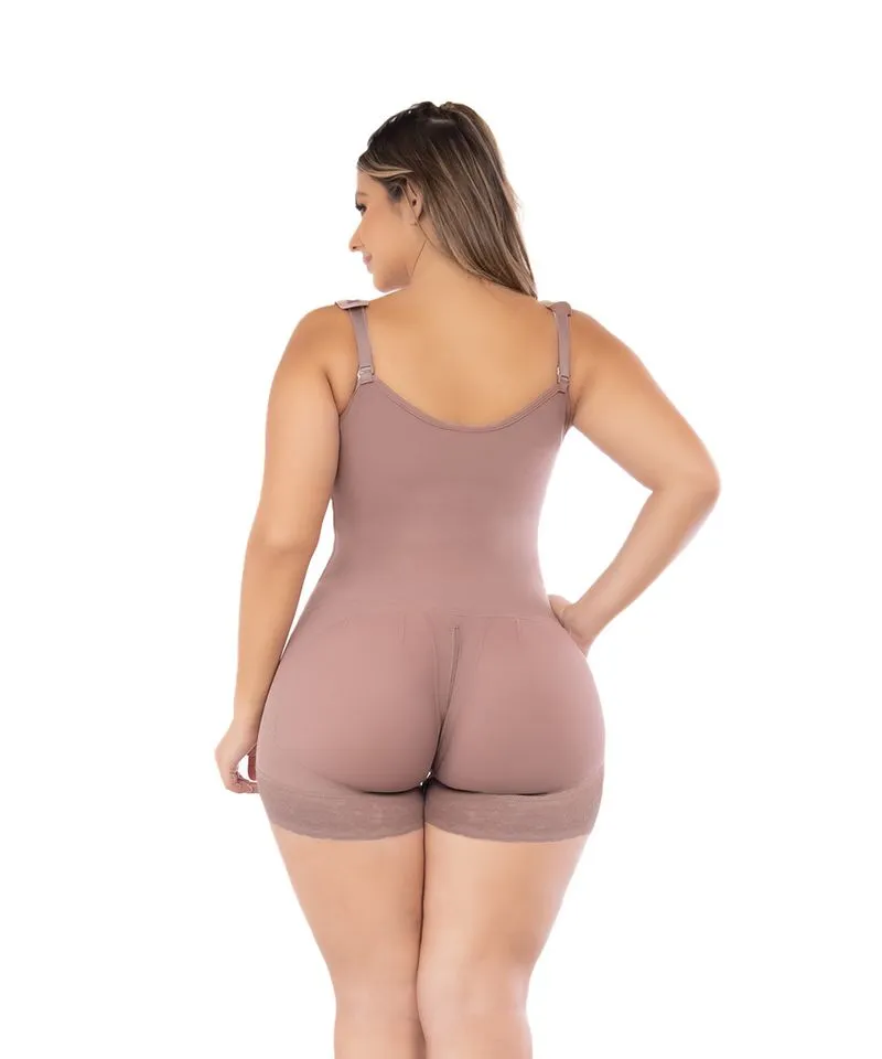 FAJA CACHETERA MUJER FAJATE CHOCOLATE CLARO 11380 CON BROCHES Y CIERRE PERINEAL FIT 360 - 2