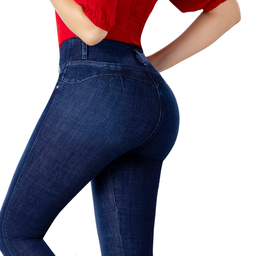JEANS MUJER T&T JEANS AZUL AREQUIPE PUSH UP ESTILO ÚNICO CON EFECTO - 4