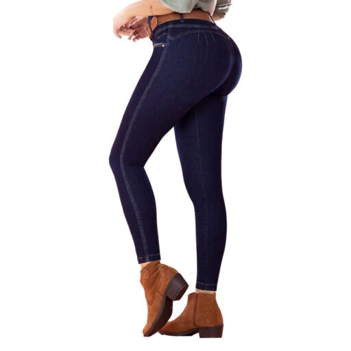 JEANS MUJER T&T JEANS AZUL OSCURO TRUFA PUSH UP COLOMBIANOS - 2