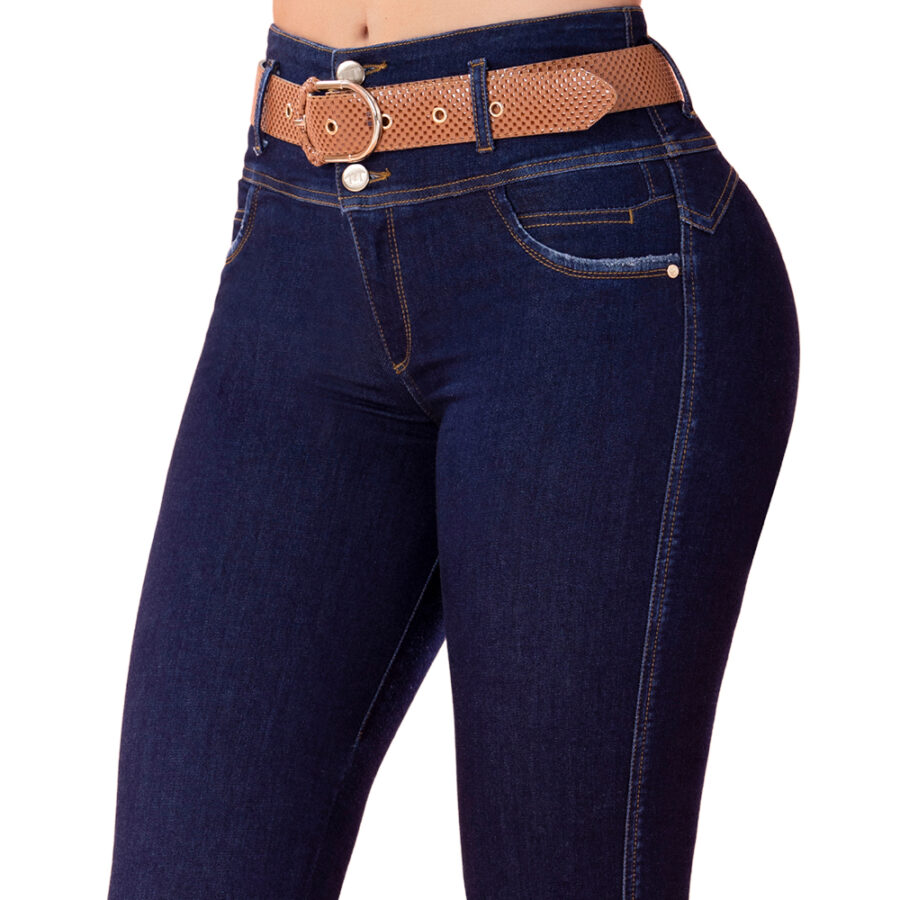JEANS MUJER T&T JEANS AZUL OSCURO TRUFA PUSH UP COLOMBIANOS - 4